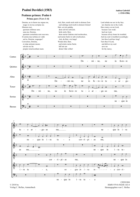 gallery: Psalmi Davidici, , (Gemischter Chor 6-stimmig)