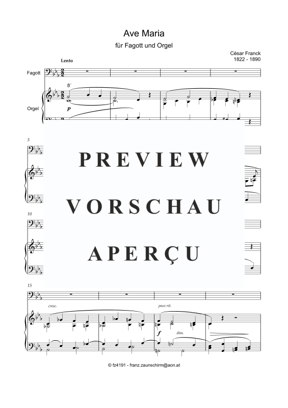 Product gallery: Page 2 of 10 Ave Maria, , Bassoon and Organ