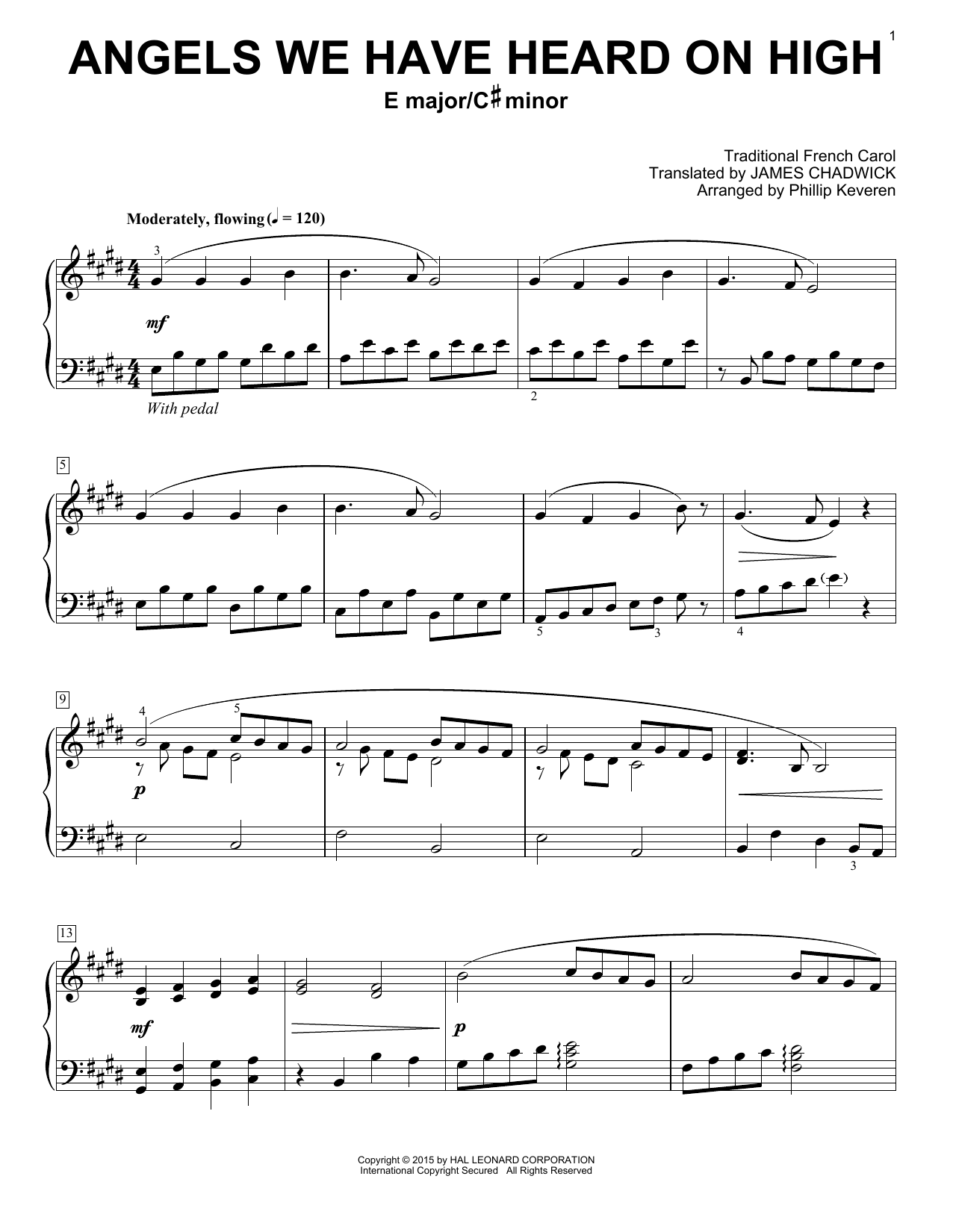 Product picture to: Angels We Have Heard On High (arr. Phillip Keveren)