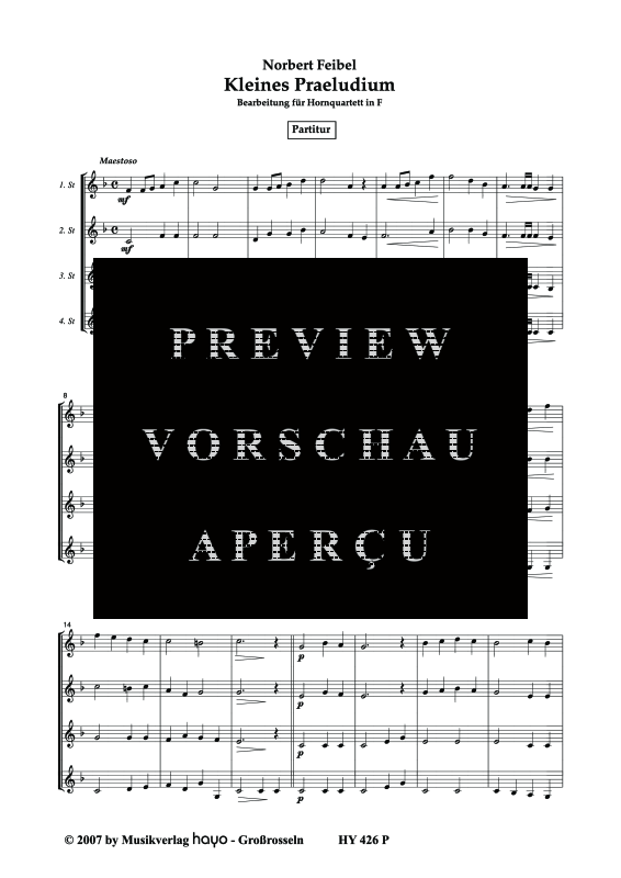 gallery: Kleines Präludium, , (Horn Quartett)