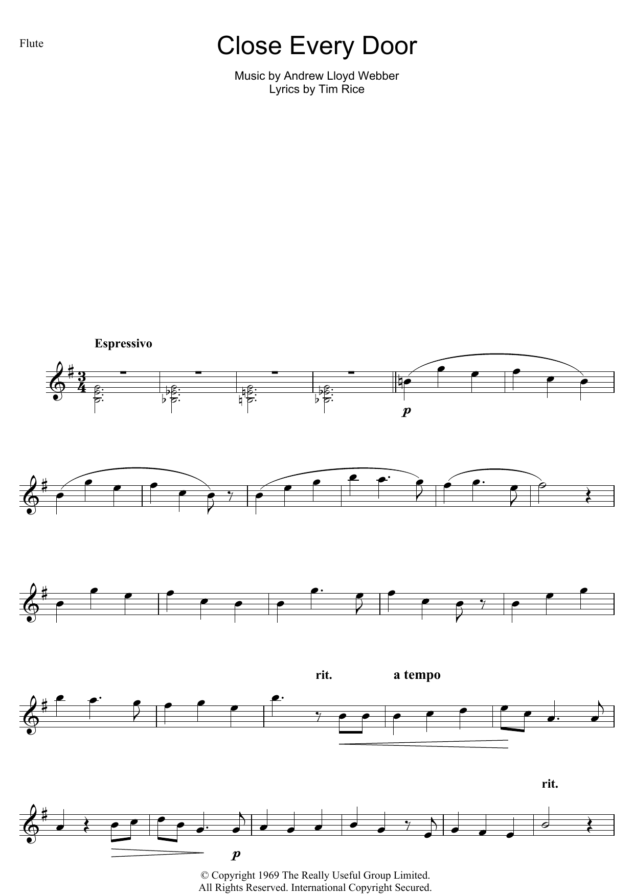 Product gallery: Page 1 of 1 Close Every Door (from Joseph And The Amazing Technicolor Dreamcoat), Andrew Lloyd Webber