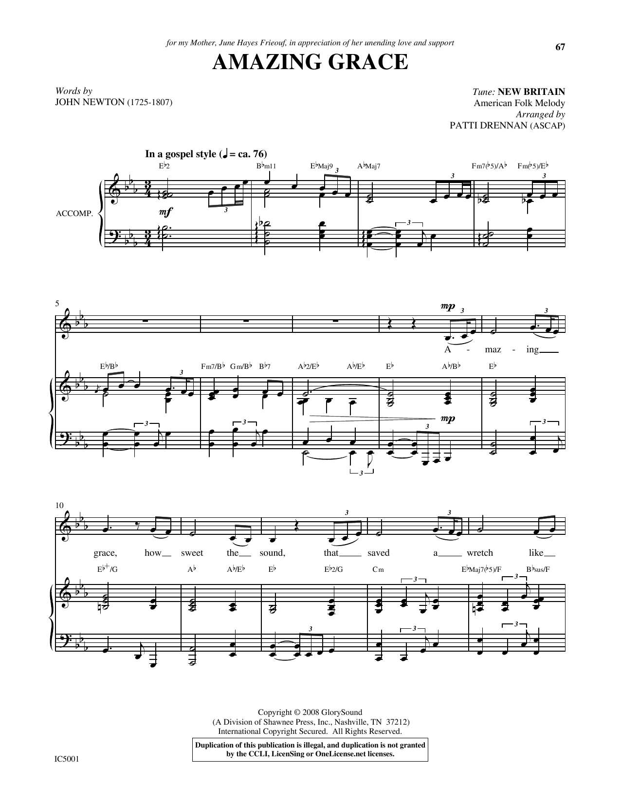 Produktgalerie: Seite 1 von 1 Amazing Grace, Patti Drennan, Gesang, Klavier