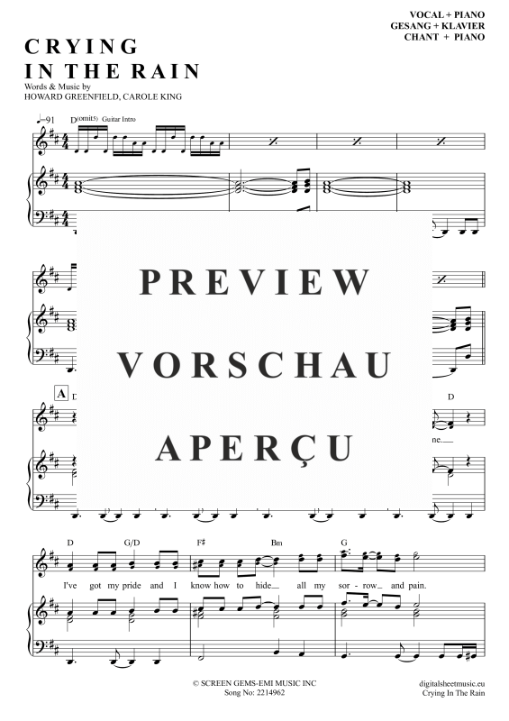 Product gallery: Page 2 of 7 Crying In The Rain , A-Ha, Piano and Voice