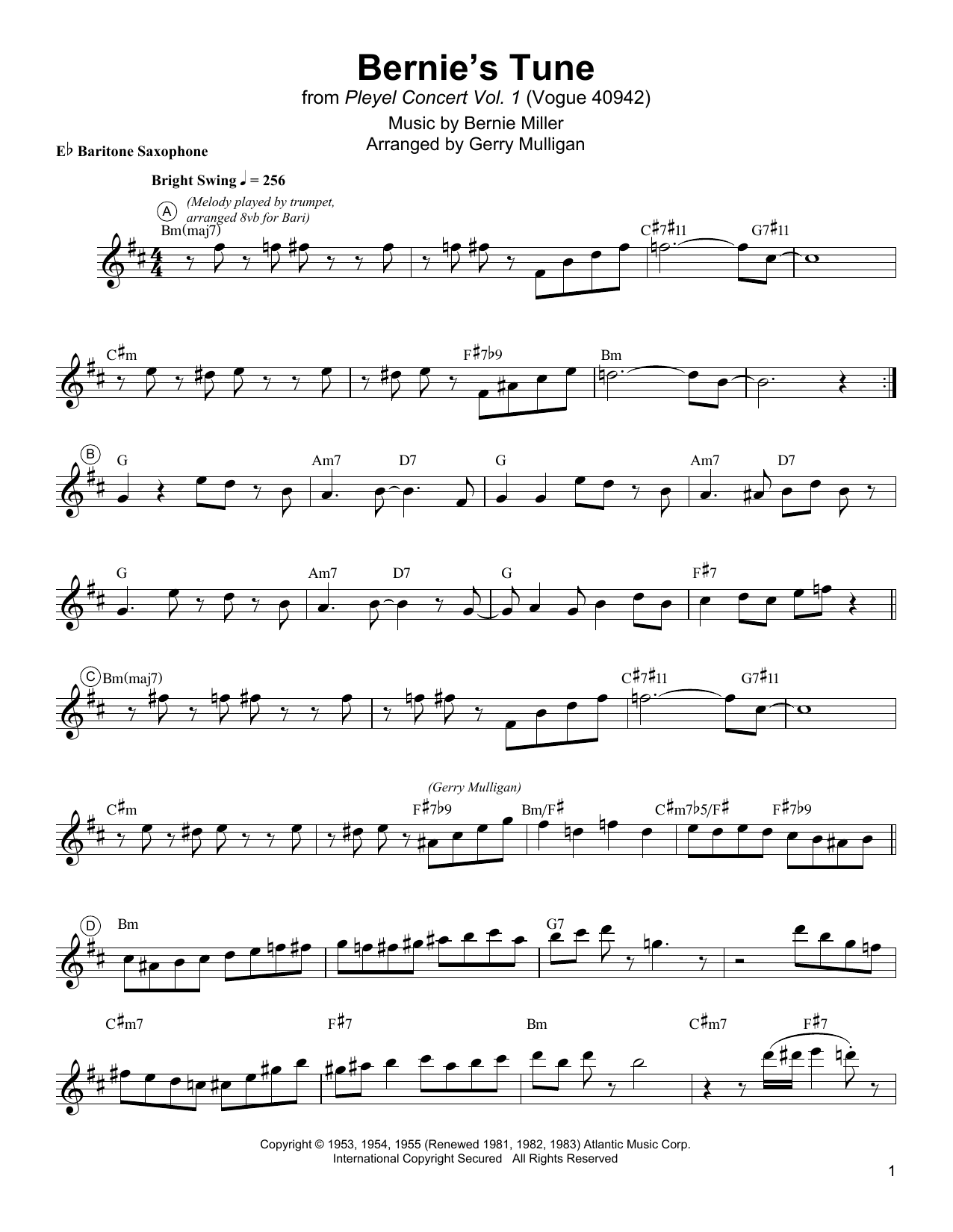 Product gallery: Page 1 of 1 Bernie's Tune, Gerry Mulligan