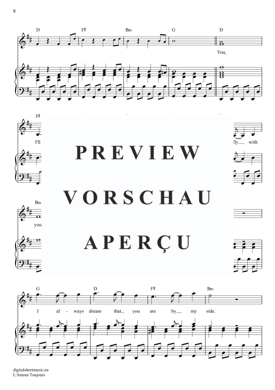Produktgalerie: Seite 9 von 11 L'Amour Toujours, Gigi D'Agostino, Klavier, Gesang & Akkorde