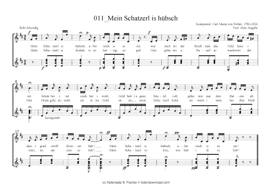 Product picture to: Mein Schatzerlishübsch Carl Maria von Weber, 1786-1826 