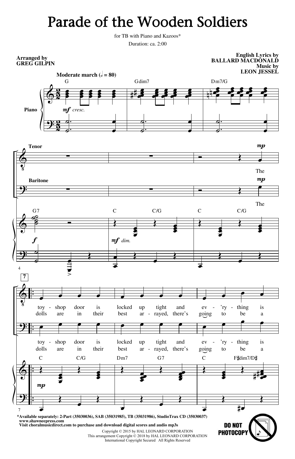 Product gallery: Page 1 of 1 Parade Of The Wooden Soldiers (arr. Greg Gilpin), Ballard MacDonald