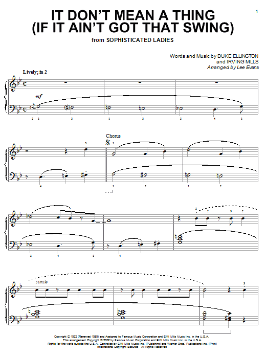 Product gallery: Page 1 of 1 It Don't Mean A Thing (If It Ain't Got That Swing), Duke Ellington