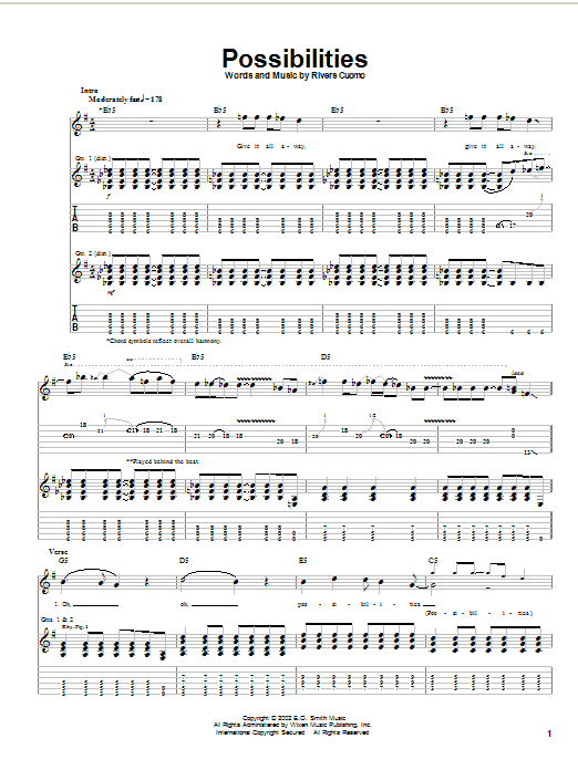 Produktgalerie: Seite 1 von 1 Possibilities, Weezer, Gitarre