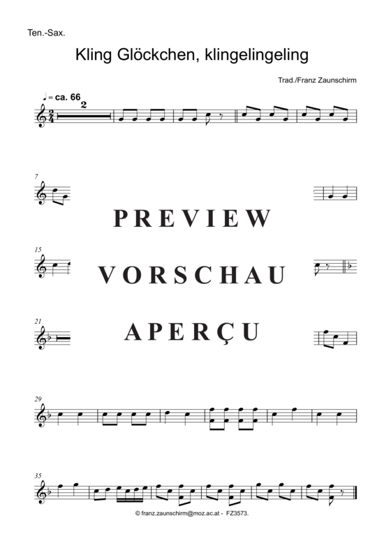 Product gallery: Page 7 of 7 Kling, Glöcklein kling , , (Saxophone Quartet AAAT)