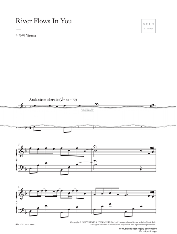 Product gallery: Page 1 of 1 River Flows In You, Yiruma