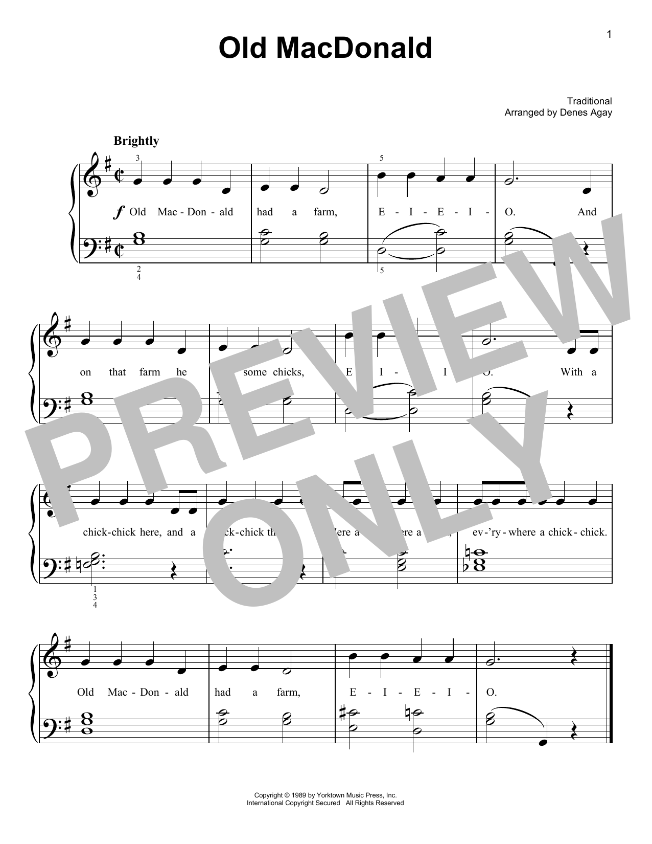Produktbild zu: Old MacDonald (arr. Denes Agay)