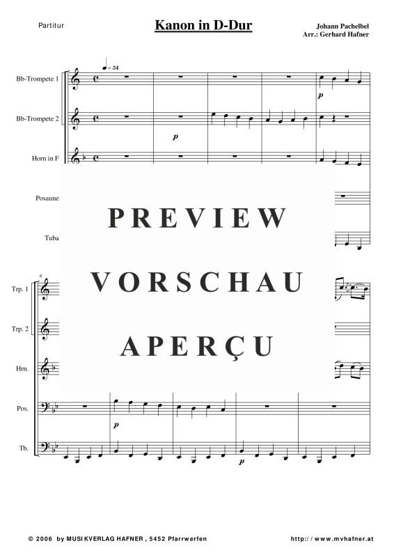 gallery: Kanon in D-Dur, , (Blechbläser Quintett)