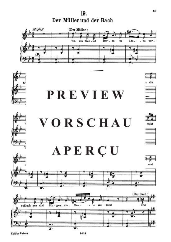 gallery: Der Müller und der Bach D.795-19 (Die Schöne Müllerin) , ,  (Gesang hoch + Klavier)