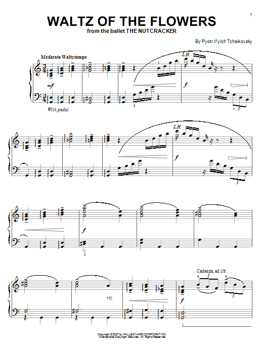 Product gallery: Page 1 of 1 Waltz Of The Flowers (from The Nutcracker Suite), Pyotr Il'yich Tchaikovsky