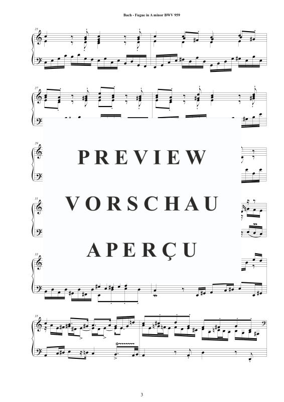 Produktgalerie: Seite 4 von 6 Fuge in A-Moll BWV 959, , Klavier Solo