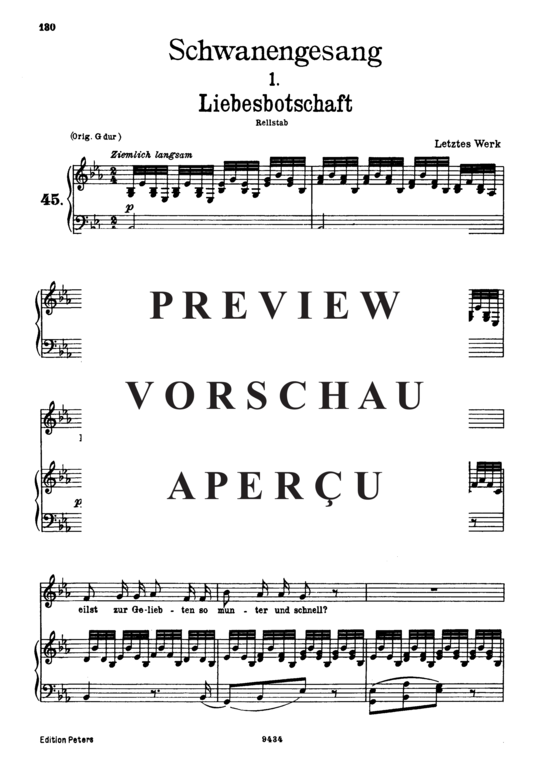 gallery: Liebesbotschaft, D.957-1 (Schwanengesang) , ,  (Gesang tief + Klavier)