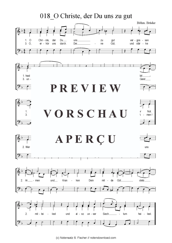Produktbild zu: O Christe, der Du uns zu gut Böhm. Brüder