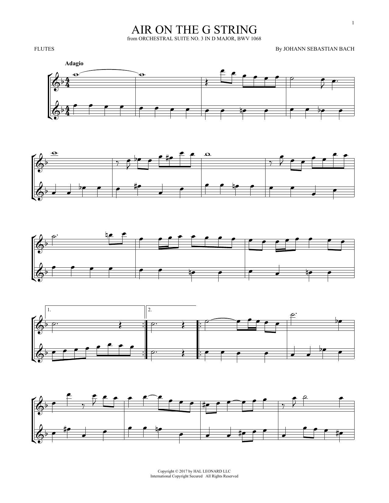 Product gallery: Page 1 of 1 Air (Air On The G String), Johann Sebastian Bach