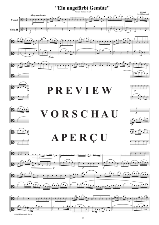 Product gallery: Page 2 of 3 Arie aus der Kantate Nr,24 für zwei Bratschen, , 