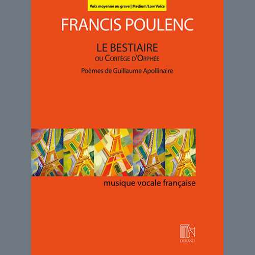 cover: Le Bestiaire ou le Cortège d'Orphée (Low Voice), Francis Poulenc, Gesang, Klavier