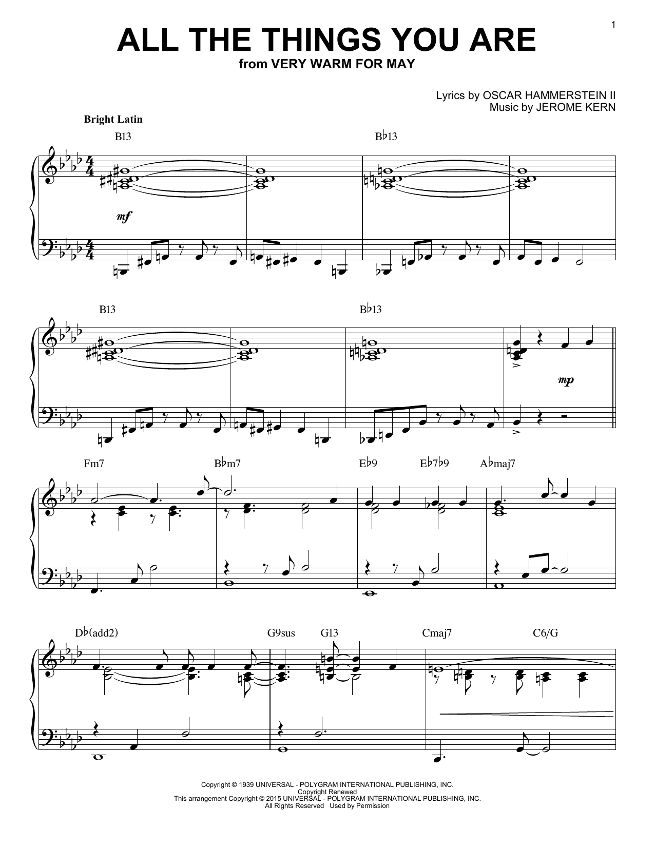 Produktbild zu: All The Things You Are [Jazz version] (arr. Brent Edstrom)