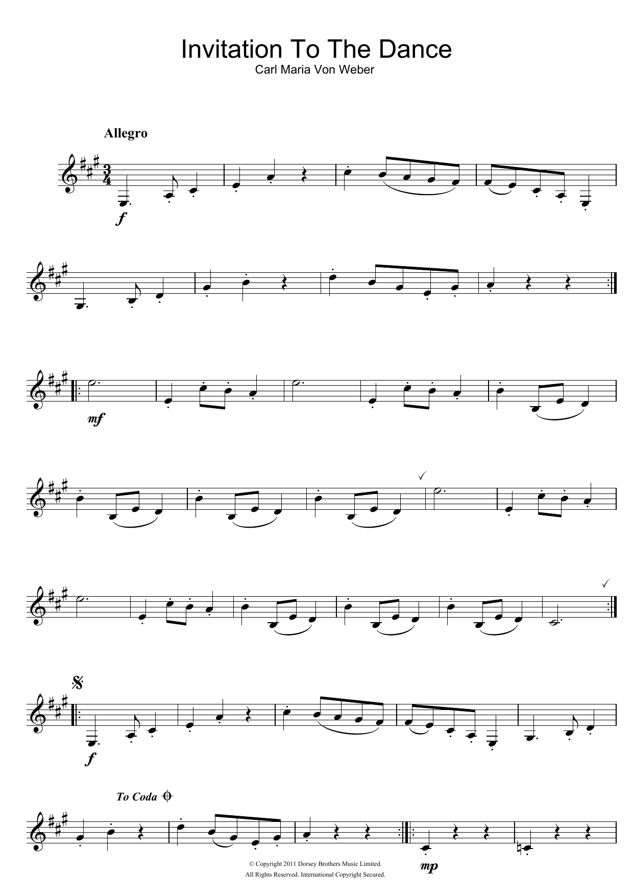 Product gallery: Page 1 of 1 Invitation To The Dance, Rondeau Brillant, Op.65, Carl Maria von Weber