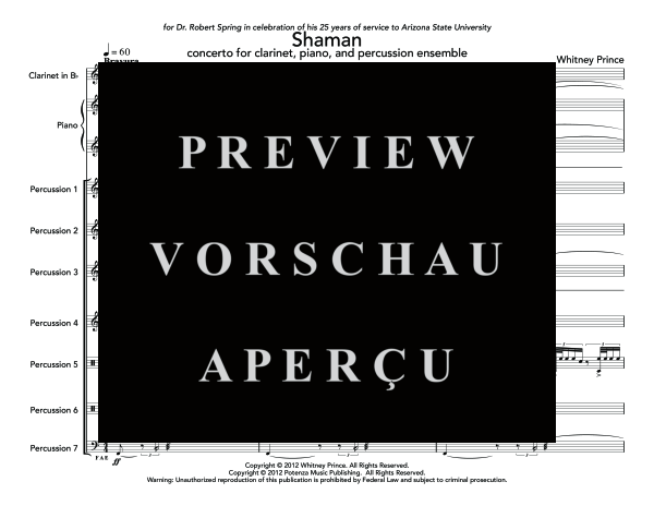 Produktgalerie: Seite 7 von 11 Shaman, , (Trio Klarinette, Percussion und Klavier)