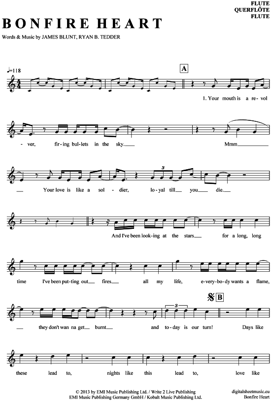 Product gallery: Page 1 of 4 Bonfire Heart , Blunt, James, (transverse flute)