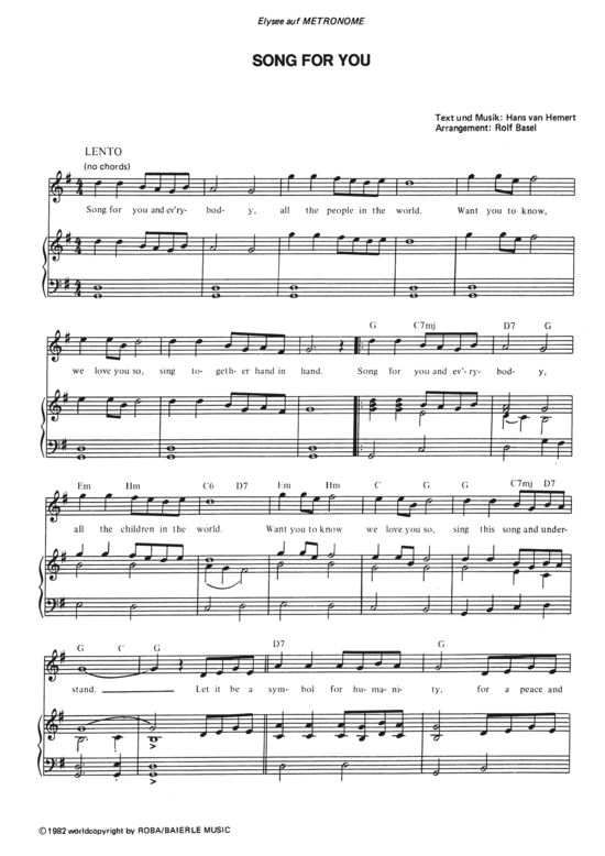 Produktbild zu: Song for you Elysee