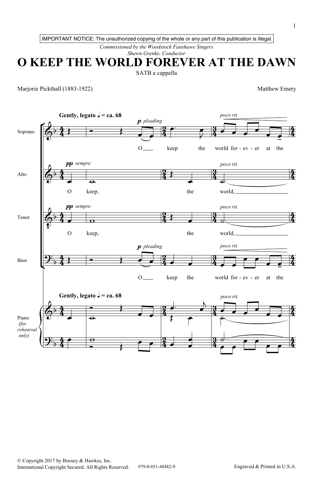 Produktbild zu: O Keep The World Forever At The Dawn