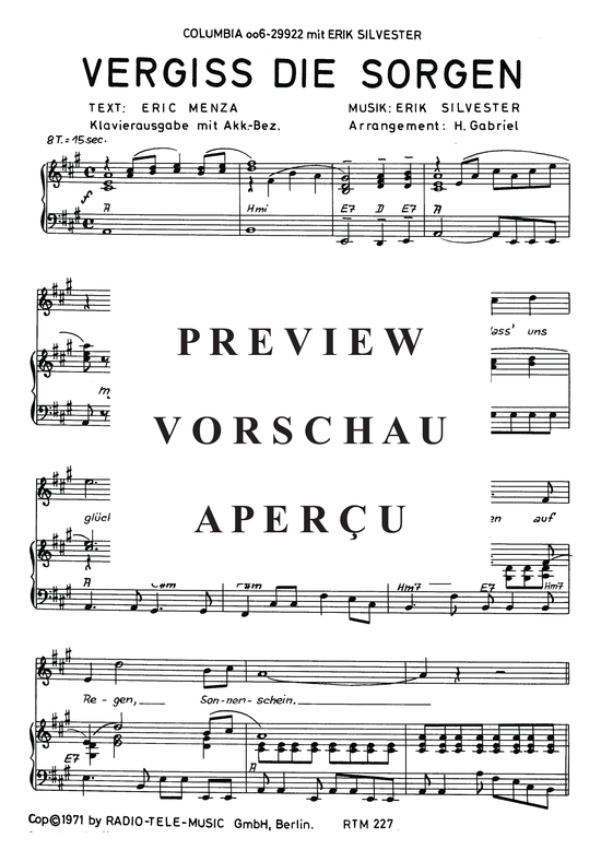 Produktgalerie: Seite 4 von 4 Vergiss die Sorgen, Silvester, 	Erik, Klavier und Gesang