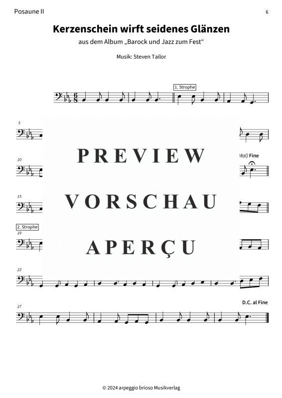 Product gallery: Page 8 of 8 Kerzenschein wirft seidenes Glänzen - aus dem Album Barock und Jazz zum Fest, , (Trombone duet)
