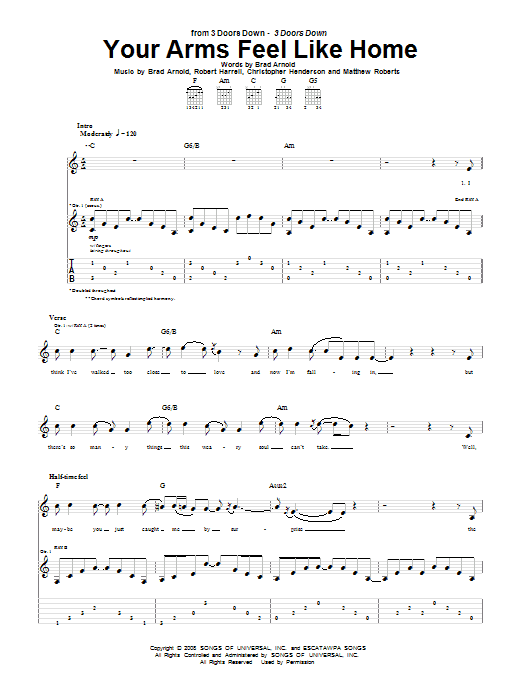 Produktgalerie: Seite 1 von 1 Your Arms Feel Like Home, 3 Doors Down, Gitarre