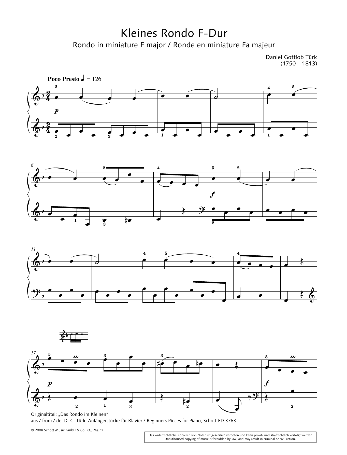Product gallery: Page 1 of 1 Rondo in miniature in F major, Hans-Gunter Heumann