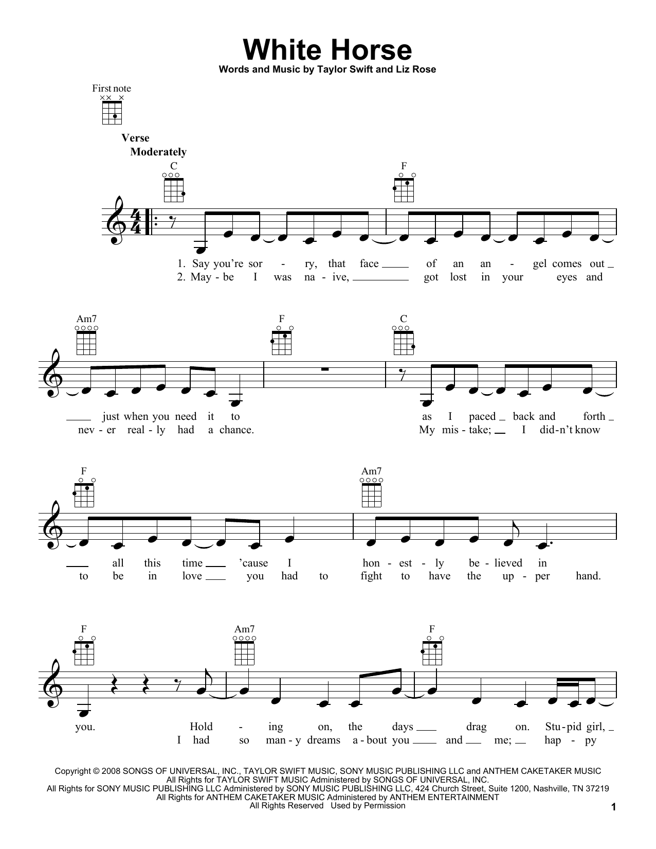 Product gallery: Page 1 of 1 White Horse, Taylor Swift