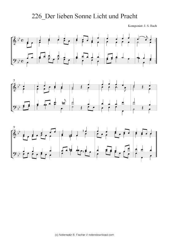 Produktbild zu: Der lieben Sonne Licht und Pracht J. S. Bach