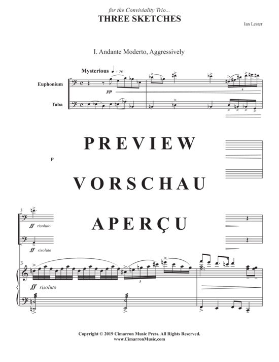 Product gallery: Page 3 of 21 Three Sketches , , (euphonium, tuba + piano)