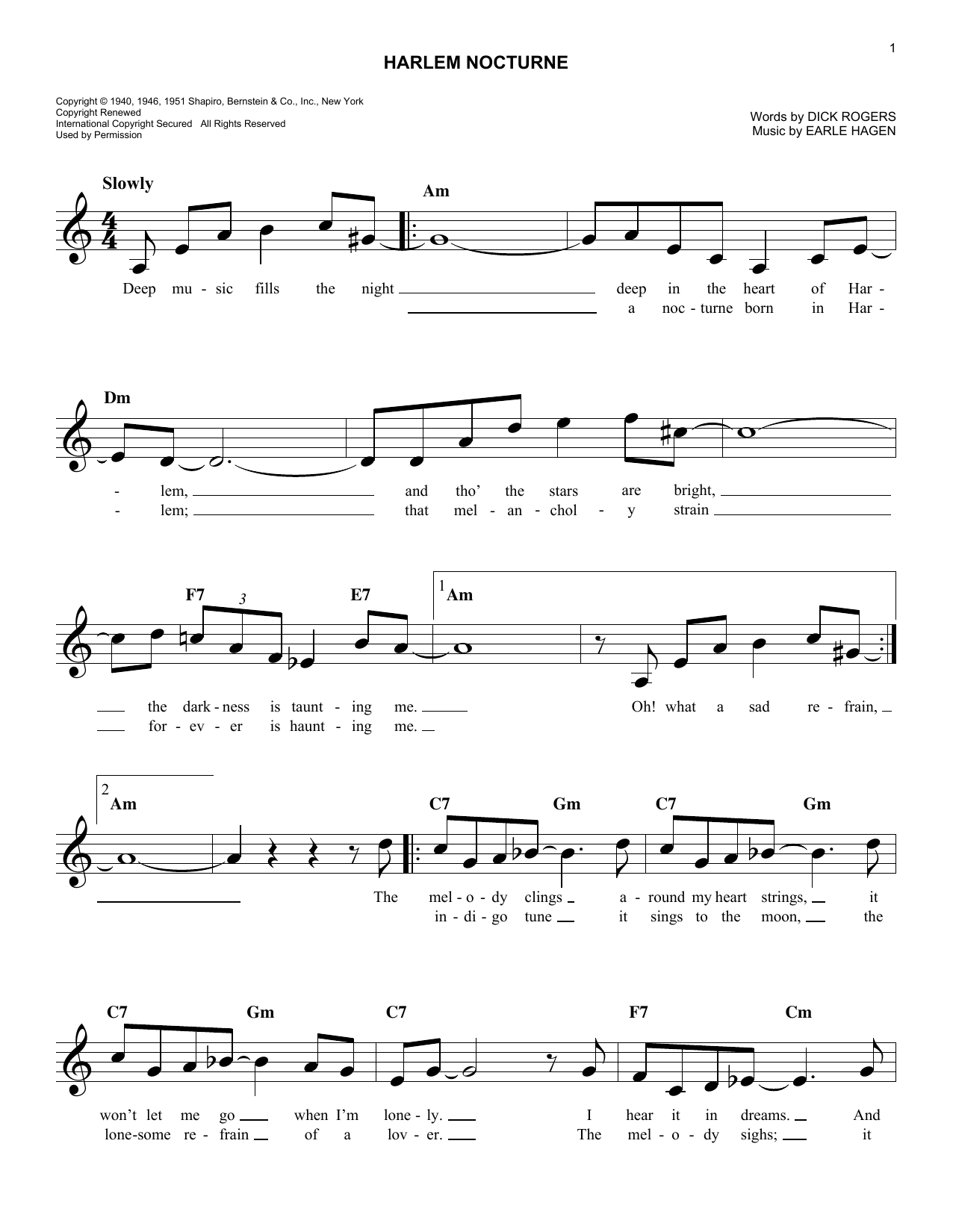 Produktgalerie: Seite 1 von 1 Harlem Nocturne, Earle Hagen