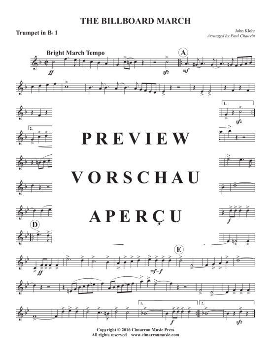 Produktgalerie: Seite 7 von 11 The Billboard March , , (Blechbläserquintett)