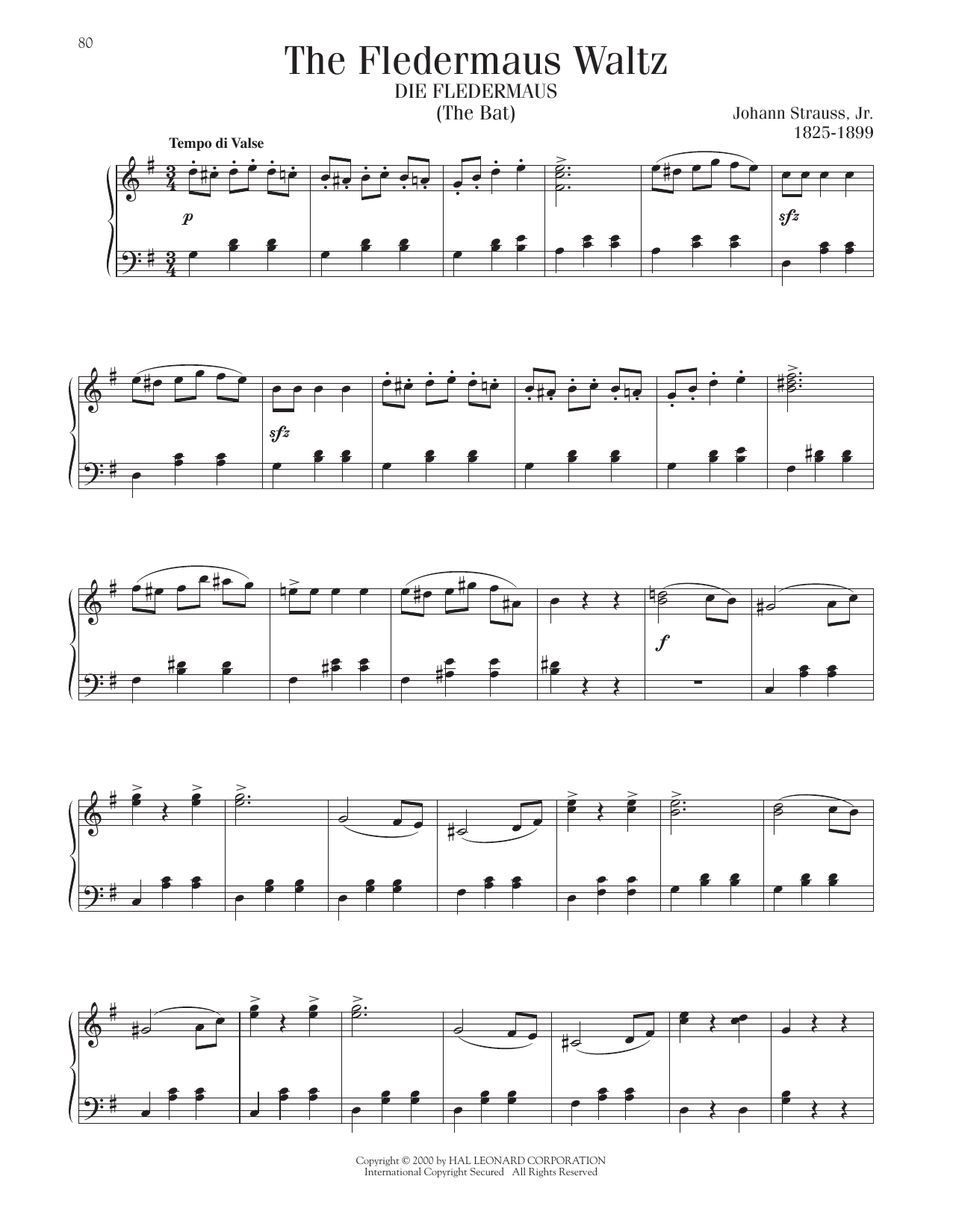 Product gallery: Page 1 of 1 The Fledermaus Waltz, Johann Strauss, Jr.
