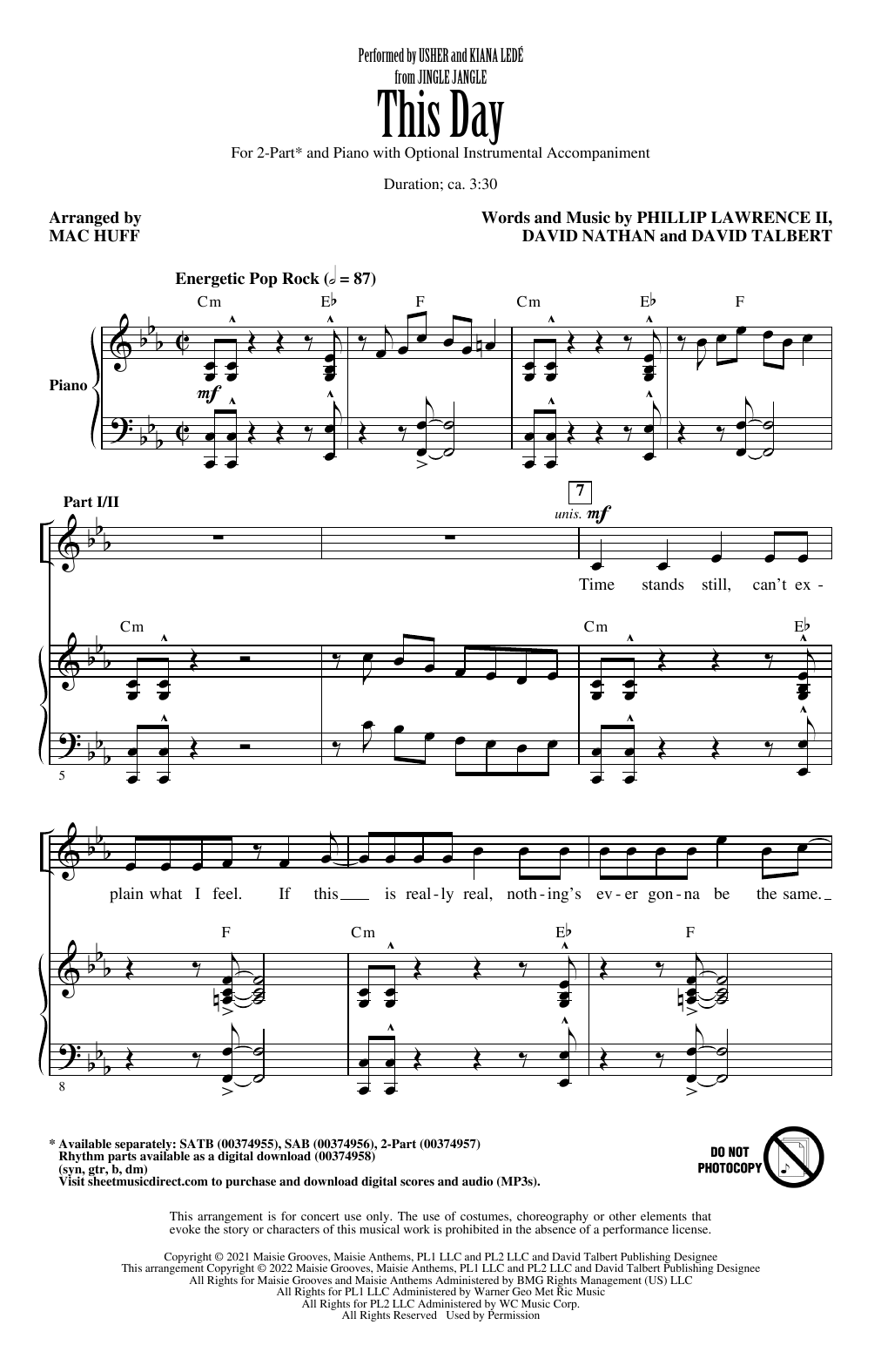 Product picture to: This Day (from Jingle Jangle) (arr. Mac Huff)
