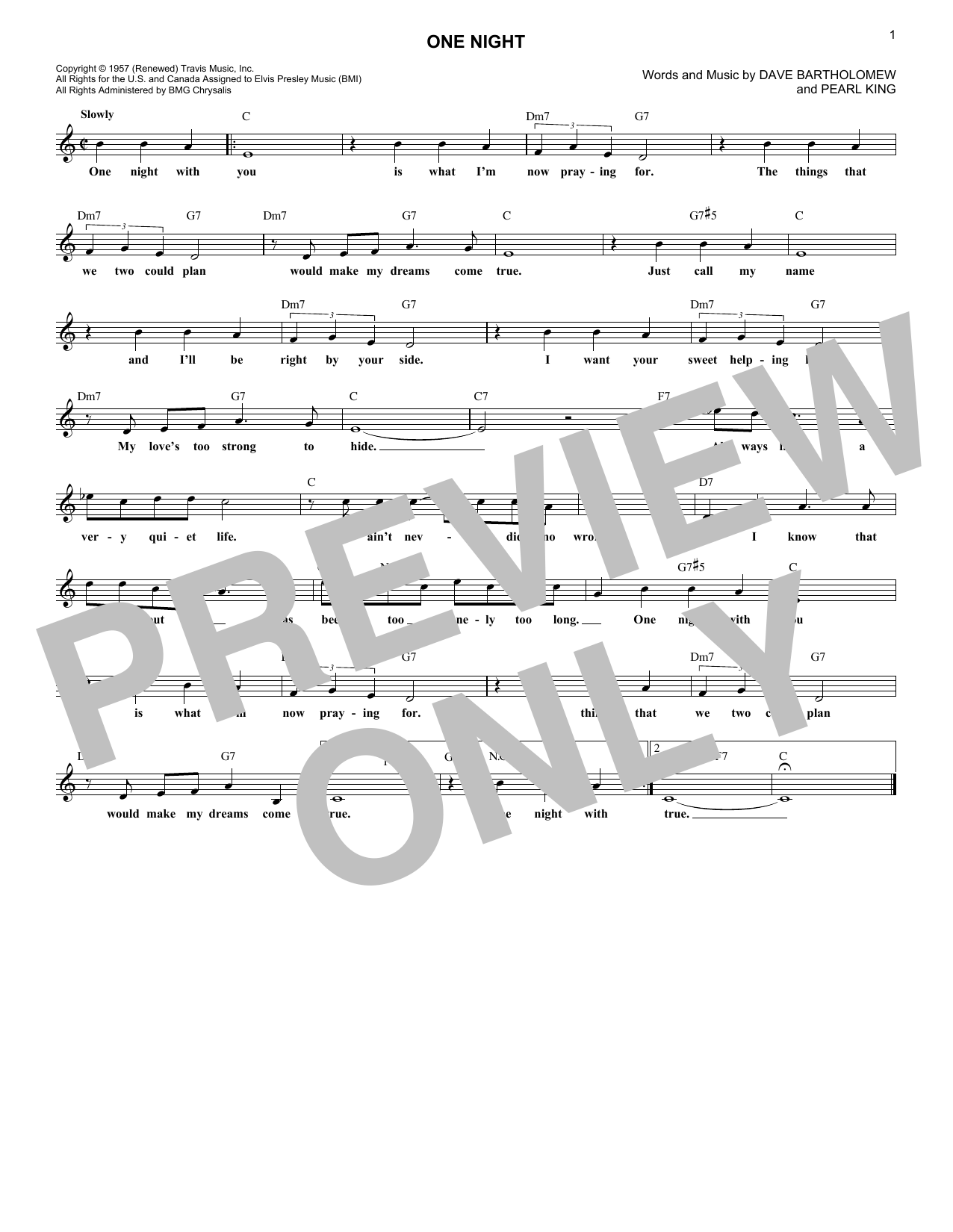 Produktgalerie: Seite 1 von 1 One Night, Elvis Presley, Melodieinstrument