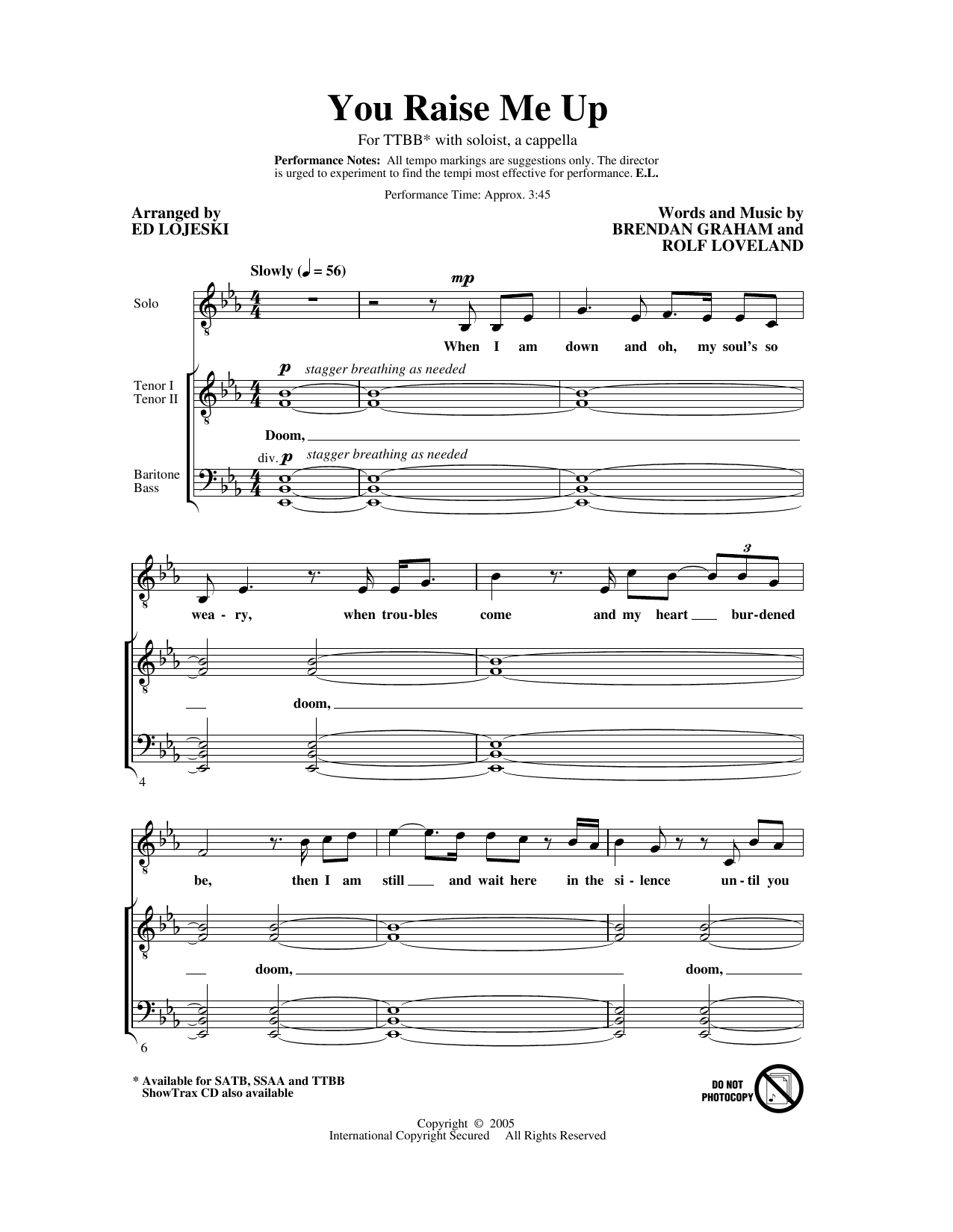 Produktgalerie: Seite 1 von 1 You Raise Me Up (arr. Ed Lojeski), Josh Groban, Chor