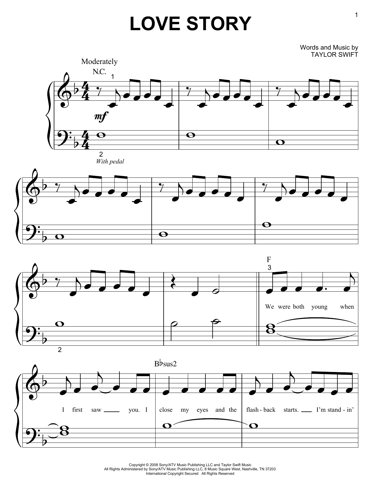 Produktgalerie: Seite 1 von 1 Love Story, Taylor Swift, Klavier