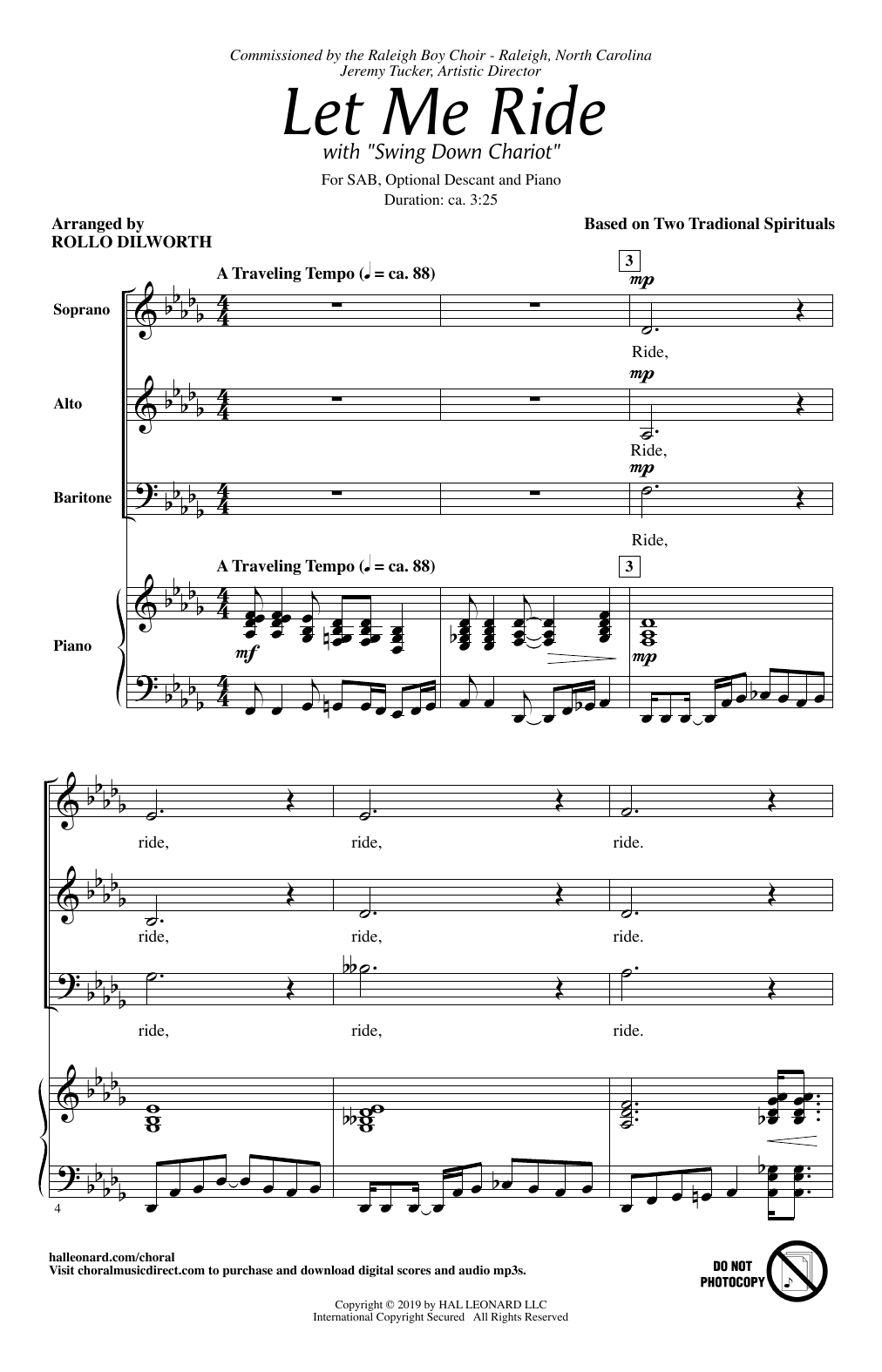 Product picture to: Let Me Ride (arr. Rollo Dilworth)