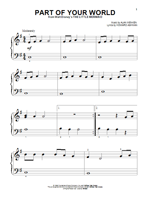 Product picture to:  Part Of Your World (from The Little Mermaid) - Alan Menken & Howard Ashman