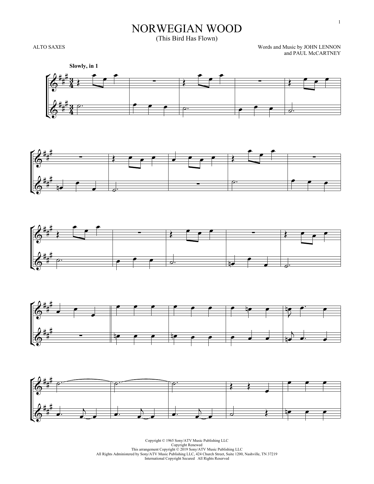 Product gallery: Page 1 of 1 Norwegian Wood (This Bird Has Flown), The Beatles