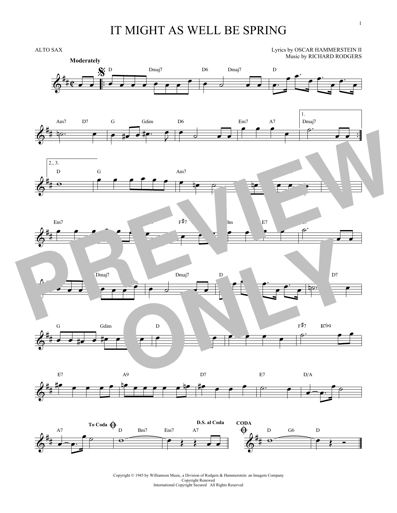 Product gallery: Page 1 of 1 It Might As Well Be Spring, Rodgers & Hammerstein