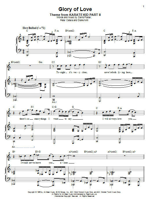 Produktgalerie: Seite 1 von 1 Glory Of Love, Peter Cetera, Gesang, Klavier